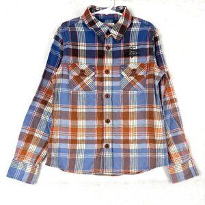 True Religion Plaid Flannel Preppy Long Sleeve Button Up Shirt Kids Boys M